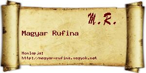Magyar Rufina névjegykártya